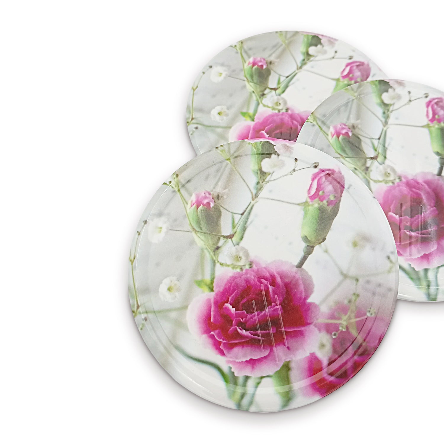 Floral Coasters in Circular Container