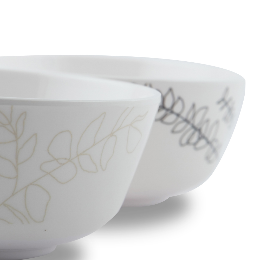Leaf-patterned bowl set