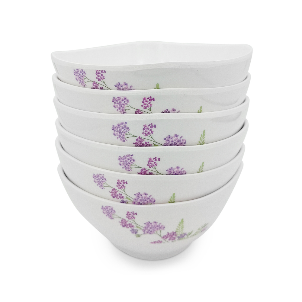 Stackable floral square bowls