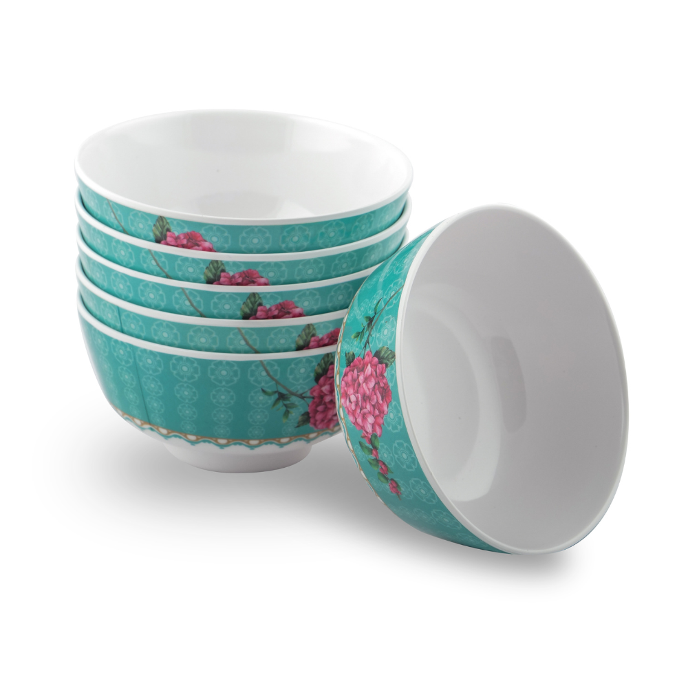 Floral-patterned serving bowls