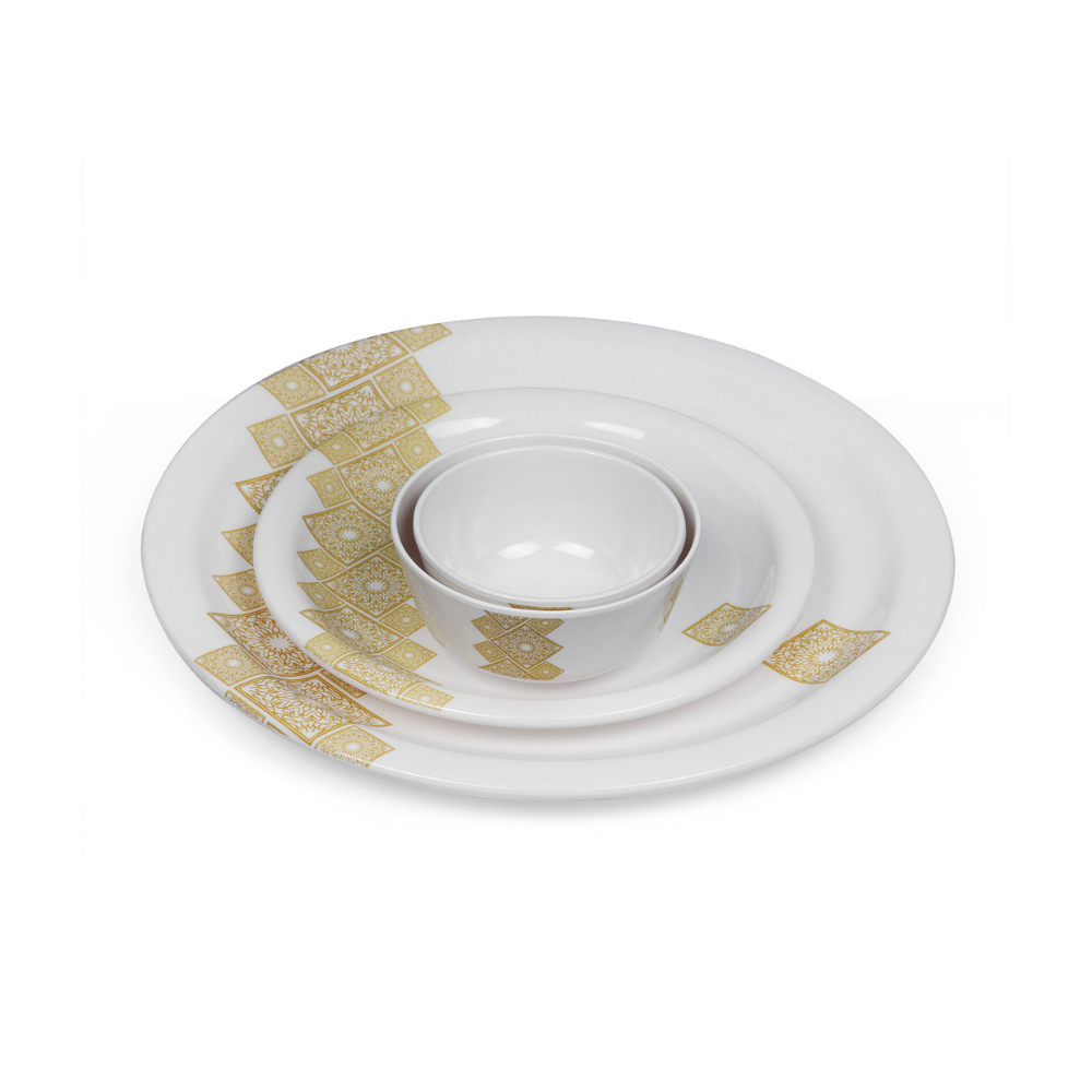 Patterned Plate and Bowl Set