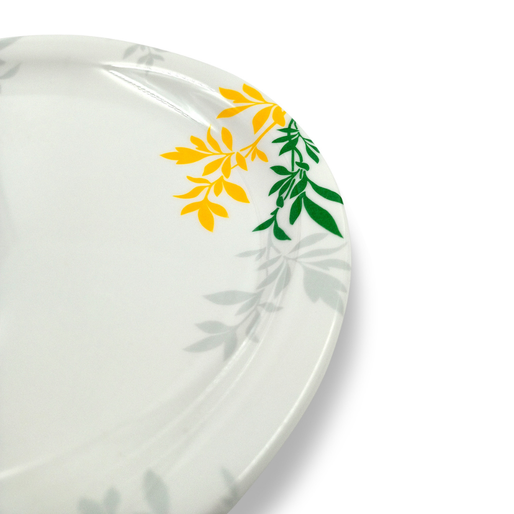 Leaf – decorated round plate