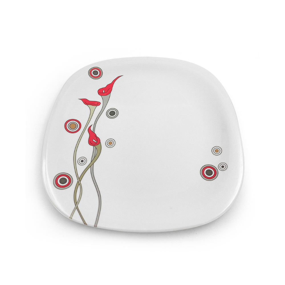 Floral Square Plate Set