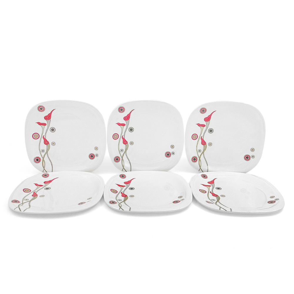 Floral Square Plate Set