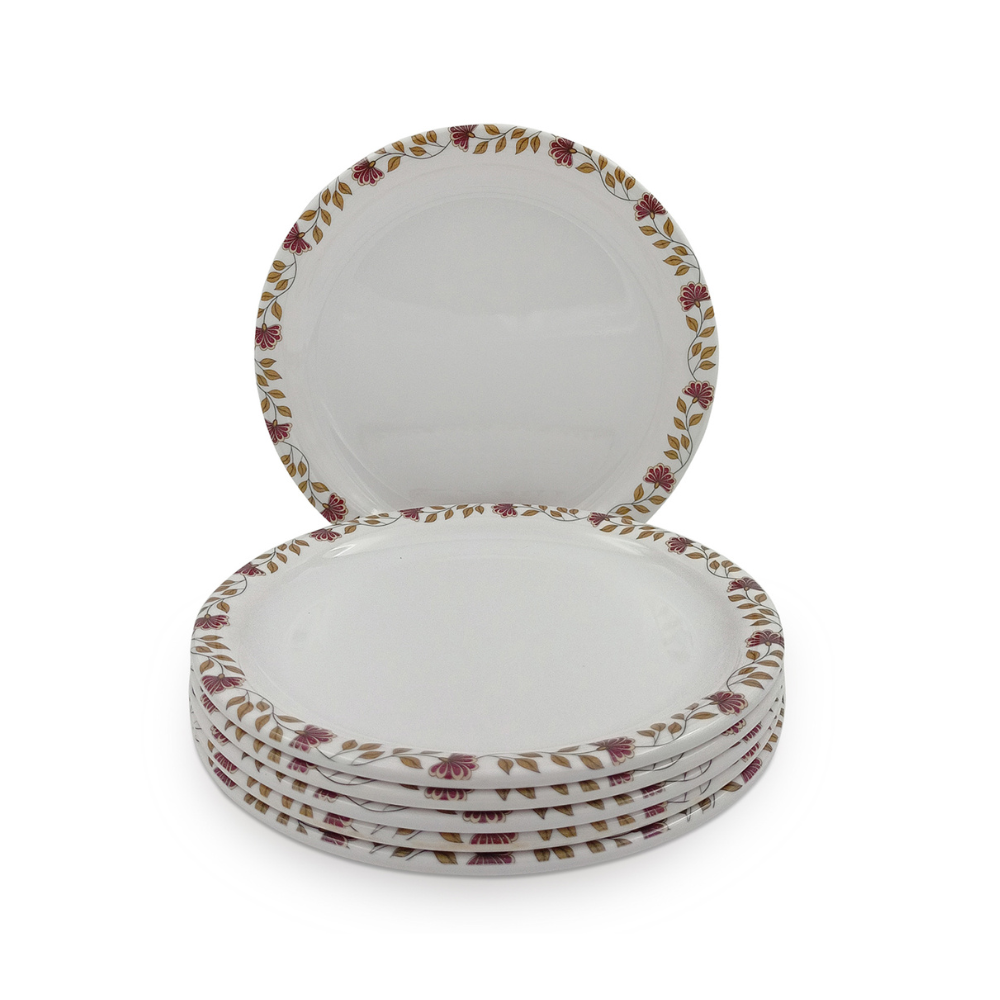 Floral – rimmed plate set