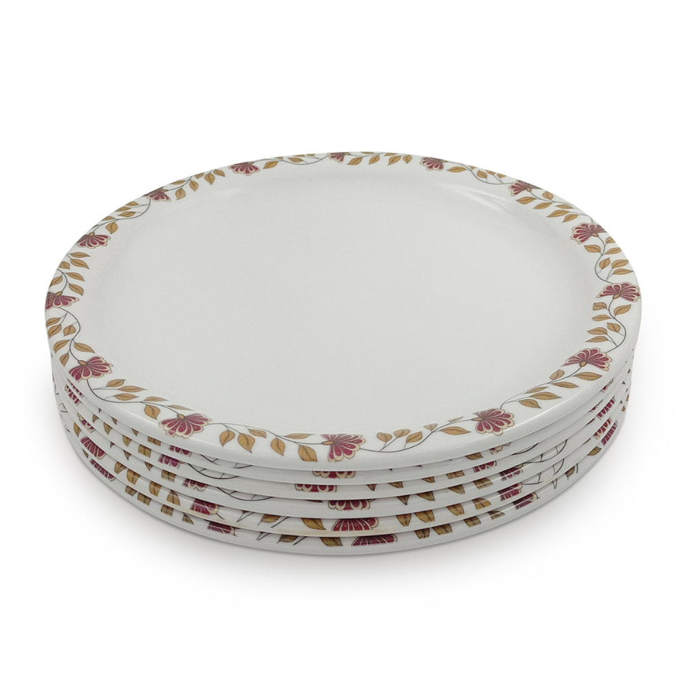 Floral – rimmed plate set