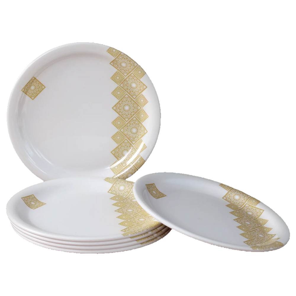 Gold geometric plate set