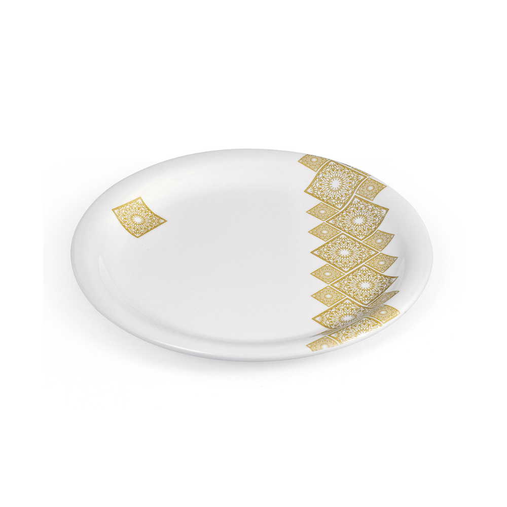 Gold Geometric Round Plates