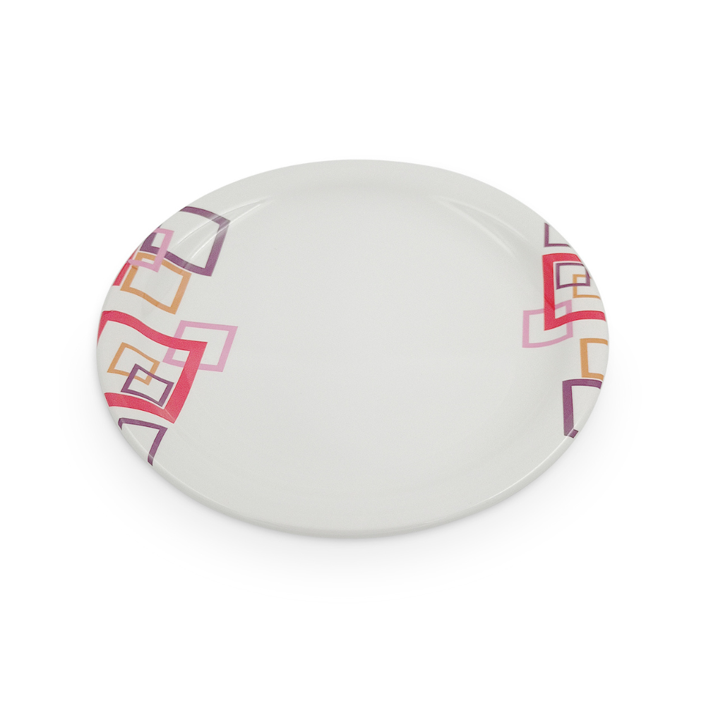 Round Plates with Geometric Rim Set