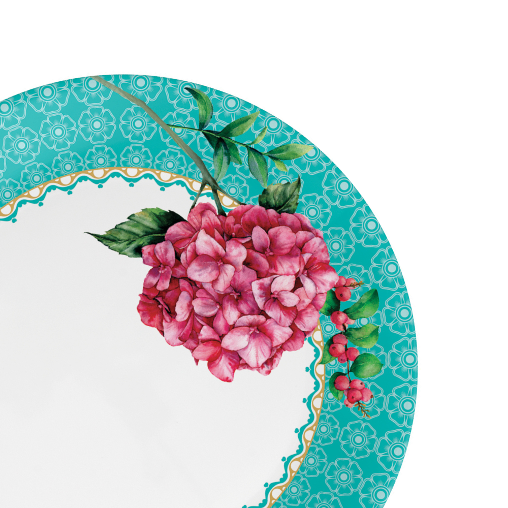 Ornate Floral Plate Set