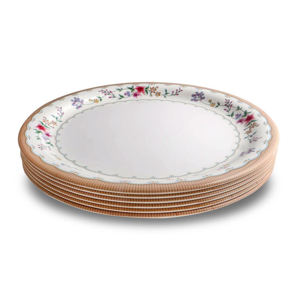 Floral Scalloped Plate Set