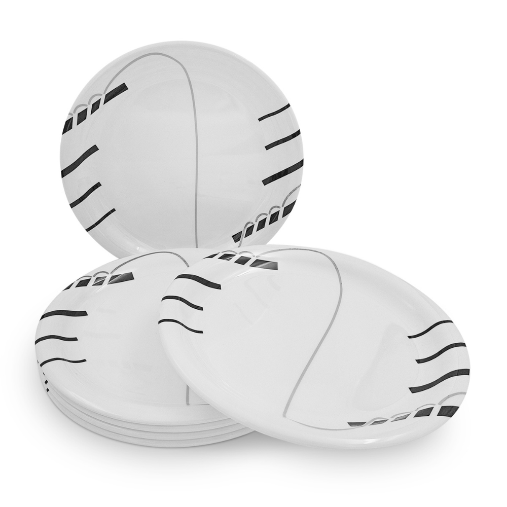 Black-and-gray circular plate set
