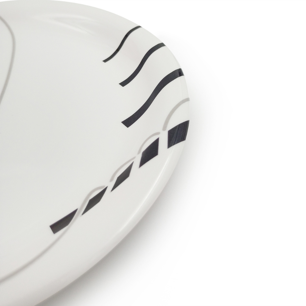 Black-and-gray circular plate set