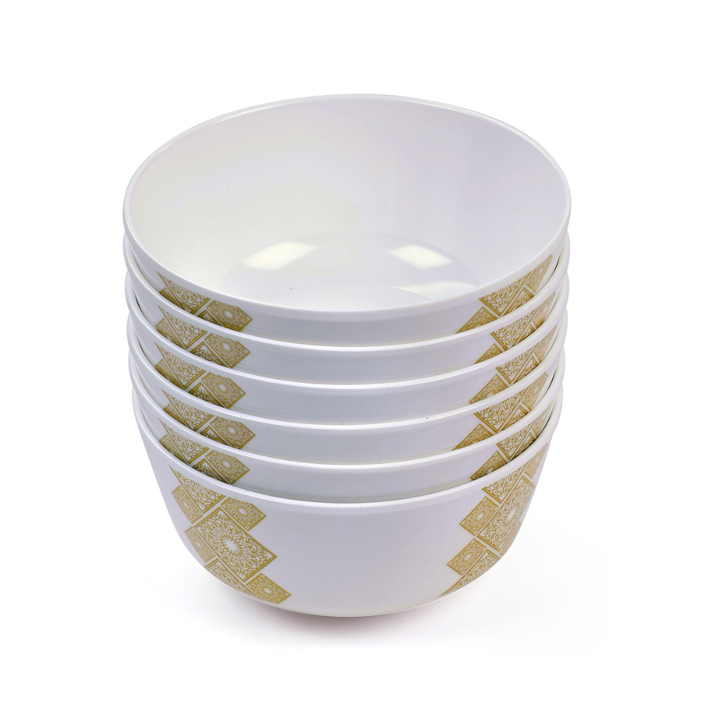 Patterned bowl, plate, and spoon set