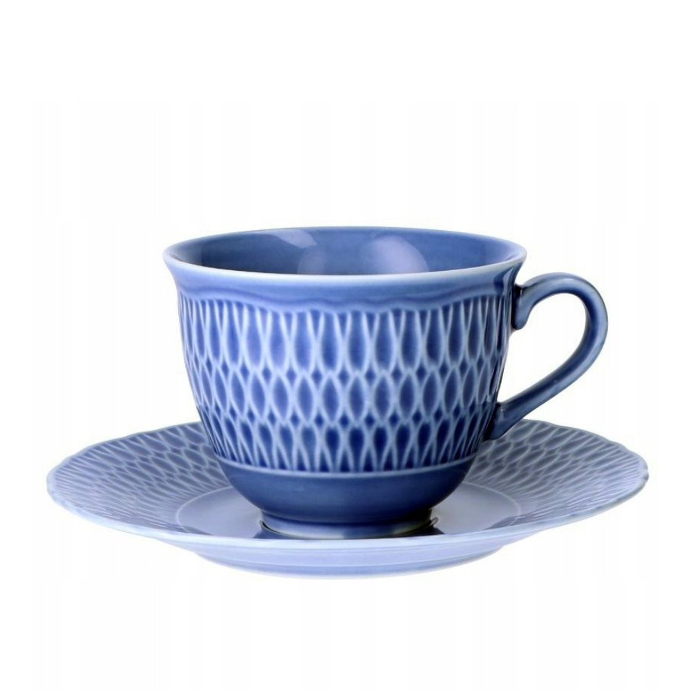 Embossed cup and saucer set
