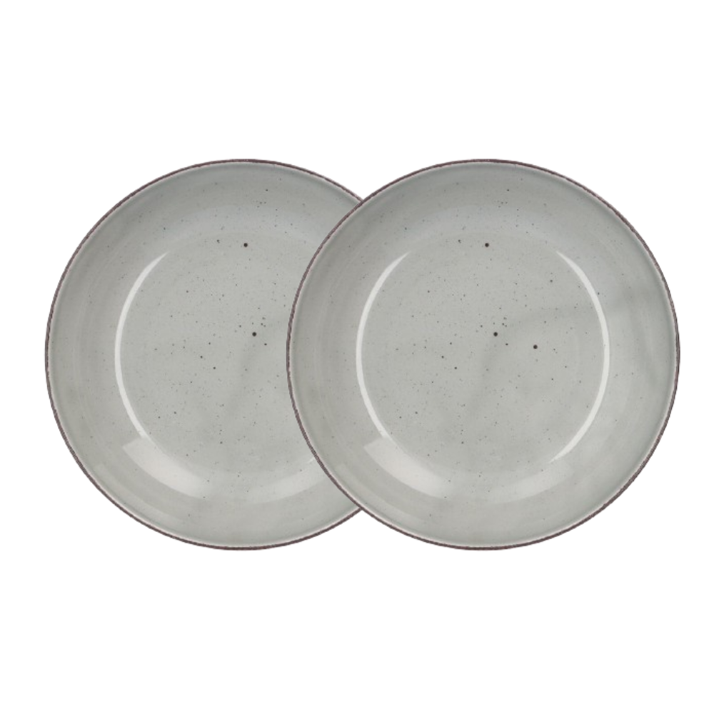 Speckled circular dinner plates